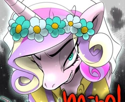 Size: 500x405 | Tagged: safe, artist:naoki, princess cadance, alicorn, pony, crown, female, horn, mare, multicolored mane, solo