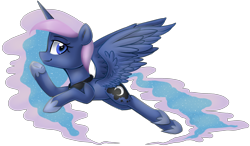 Size: 2238x1310 | Tagged: safe, artist:meotashie, princess luna, alicorn, pony, female, horn, mare, simple background, solo, transparent background