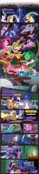 Size: 2496x11100 | Tagged: safe, artist:seventozen, applejack, fluttershy, pinkie pie, princess luna, rainbow dash, rarity, spike, twilight sparkle, alicorn, dragon, earth pony, pegasus, pony, unicorn, comic:rocket to insanity, fanfic:rocket to insanity, comic, fanfic, fanfic art, surreal