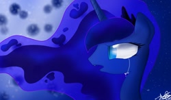 Size: 1280x750 | Tagged: safe, artist:pinedalomboy, princess luna, alicorn, pony, crying, female, horn, mare, solo