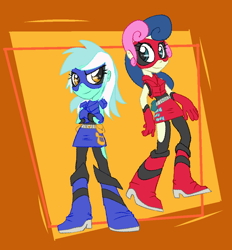 Size: 492x530 | Tagged: safe, artist:supersheep64, bon bon, lyra heartstrings, sweetie drops, equestria girls, equestria girls-ified, fanfic art, harpflank and sweets, superhero