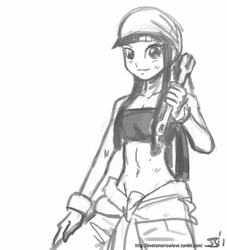 Size: 909x1000 | Tagged: safe, artist:johnjoseco, derpibooru import, twilight sparkle, human, crossover, fullmetal alchemist, grayscale, humanized, monochrome, winry rockbell