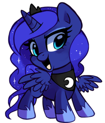 Size: 656x771 | Tagged: safe, artist:pepooni, princess luna, alicorn, pony, chibi, cute, lunabetes, simple background