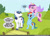 Size: 1062x771 | Tagged: safe, artist:chloenart, princess cadance, rainbow dash, shining armor, alicorn, pegasus, pony, unicorn, bandage, bipedal, epic wife tossing, fastball special, spread wings, unamused