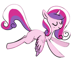 Size: 833x671 | Tagged: safe, artist:pegacornss, princess cadance, alicorn, pony, eyes closed, solo