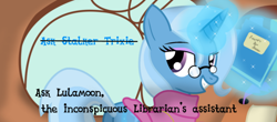 Size: 680x300 | Tagged: safe, artist:dazed-and-wandering, derpibooru import, trixie, ask, ask stalker trixie, glasses