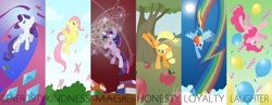 Size: 2146x834 | Tagged: safe, artist:didj, derpibooru import, applejack, fluttershy, pinkie pie, rainbow dash, rarity, twilight sparkle, earth pony, pegasus, pony, unicorn, elements of harmony, female, mane six, mare