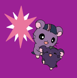 Size: 603x610 | Tagged: safe, artist:pixiebellecosplay, derpibooru import, spike, twilight sparkle, crossover, cutie mark background, hamtaro