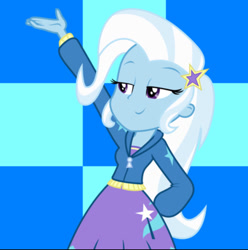 Size: 744x750 | Tagged: safe, artist:luchane2004, trixie, equestria girls, blue skin, clothes, female, solo, two toned hair