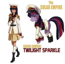 Size: 2180x2129 | Tagged: safe, artist:the-orator, derpibooru import, twilight sparkle, admiral, clothes, high res, humanized, niccolò machiavelli, skirt, solar empire, the prince, uniform