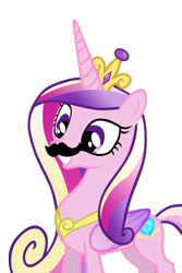 Size: 900x1350 | Tagged: safe, princess cadance, alicorn, pony, moustache, moustache edit, solo