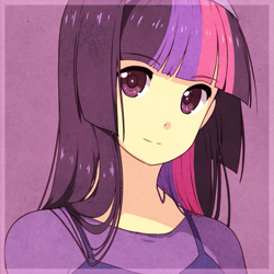 Size: 701x701 | Tagged: safe, artist:mirakurunaito, derpibooru import, twilight sparkle, human, bust, headband, humanized, solo