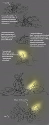 Size: 758x1920 | Tagged: safe, artist:frankilew, discord, princess celestia, alicorn, draconequus, pony, comic, dislestia, duo, female, glowing horn, gray background, kissing, male, mare, shipping, simple background, straight