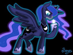 Size: 1280x960 | Tagged: safe, artist:nothin-but-my-bones, princess luna, alicorn, pony, lunadoodle, smiling, solo