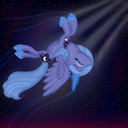 Size: 1024x1024 | Tagged: safe, artist:zonra, princess luna, alicorn, pony, s1 luna, solo, upside down