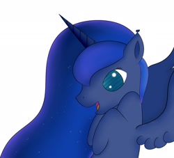 Size: 2048x1857 | Tagged: safe, artist:crutchimus, princess luna, alicorn, pony, filly, simple background, solo, woona