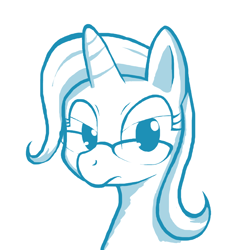 Size: 900x900 | Tagged: safe, artist:kiuxi, derpibooru import, trixie, glasses, monochrome