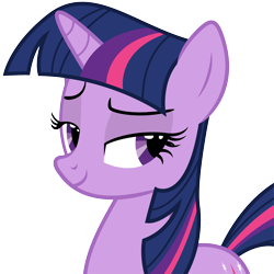 Size: 2120x2120 | Tagged: safe, artist:ambits, derpibooru import, twilight sparkle, unicorn twilight, pony, unicorn, bedroom eyes, female, high res, mare, show accurate, simple background, smiling, smuglight sparkle, solo, transparent background, vector