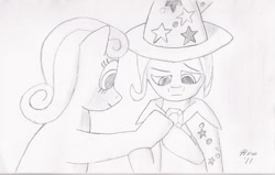 Size: 1069x680 | Tagged: safe, derpibooru import, bon bon, sweetie drops, trixie, sketch