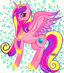 Size: 1024x1156 | Tagged: safe, artist:cadenceismysoul, princess cadance, alicorn, pony, female, horn, solo, traditional art