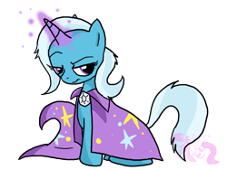 Size: 1600x1200 | Tagged: safe, artist:cosmic-rust, derpibooru import, trixie, pony, unicorn, blue coat, female, horn, mare, solo, two toned mane