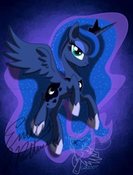 Size: 1024x1344 | Tagged: safe, artist:emr0304, princess luna, alicorn, pony, female, horn, mare, simple background, solo