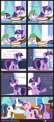 Size: 877x1960 | Tagged: safe, artist:dm29, princess cadance, shining armor, spike, twilight sparkle, twilight sparkle (alicorn), alicorn, dragon, pony, unicorn, bait and switch, comic, fake out, female, get your mind out of the gutter, implying, innuendo, laundry, mare, out of context