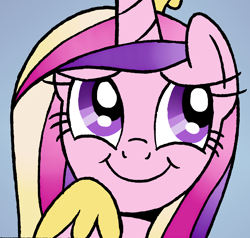 Size: 1432x1363 | Tagged: safe, artist:redapropos, princess cadance, alicorn, pony, :i, cropped, reaction image, smiling, solo