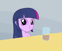 Size: 550x451 | Tagged: safe, twilight sparkle, equestria girls, chocolate milk, exploitable meme, funny, meme, spill, spilled milk, twiface