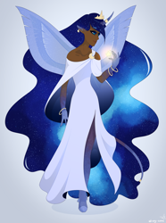 Size: 2600x3500 | Tagged: safe, artist:jennaforever77, princess luna, human, horned humanization, humanized, solo, winged humanization