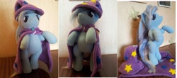 Size: 4000x1760 | Tagged: safe, artist:leelootaa, derpibooru import, trixie, pony, unicorn, cape, clothes, female, hat, irl, mare, photo, plushie, solo, trixie's cape, trixie's hat