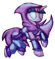 Size: 1266x1371 | Tagged: safe, artist:kittynumber7, derpibooru import, twilight sparkle, clothes, costume, crossover, league of legends, malzahar, simple background, solo, white background