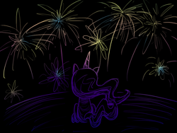 Size: 800x600 | Tagged: safe, artist:karlaandbliss, princess luna, alicorn, pony, fireworks, lunadoodle, solo