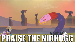 Size: 680x383 | Tagged: safe, discord, princess cadance, twilight sparkle, twilight sparkle (alicorn), alicorn, pony, tatzlwurm, three's a crowd, female, image macro, mare, nidhogg, steam rolled