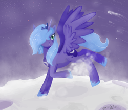 Size: 700x600 | Tagged: safe, artist:papercell, princess luna, alicorn, pony, female, horn, mare, s1 luna, solo