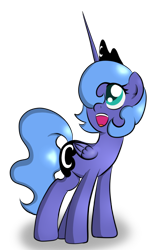 Size: 558x868 | Tagged: safe, artist:alazak, princess luna, alicorn, pony, filly, happy, solo, woona