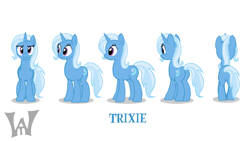 Size: 1280x720 | Tagged: safe, artist:snapai, derpibooru import, trixie, pony, unicorn, solo, turnaround