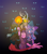 Size: 877x1000 | Tagged: safe, artist:stevetwisp, derpibooru import, discord, starlight glimmer, thorax, trixie, human, pony, unicorn, to where and back again, eyes in the dark, horned humanization, humanized, multiple arms, reformed four, trixie's cape, trixie's hat