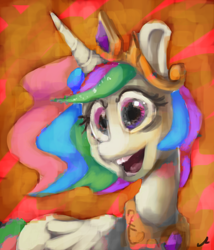 Size: 1800x2100 | Tagged: safe, artist:docwario, princess celestia, alicorn, pony, open mouth, smiling, solo