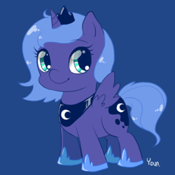 Size: 464x464 | Tagged: safe, artist:yoonny92, princess luna, alicorn, pony, filly, simple background, solo, woona