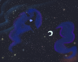 Size: 1280x1024 | Tagged: safe, artist:verrmont, princess luna, alicorn, pony, lunadoodle, solo, space, stars, transparent