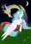 Size: 2480x3507 | Tagged: safe, artist:kozunen, discord, princess celestia, alicorn, pony, dislestia, female, male, night, shipping, straight