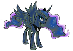 Size: 3000x2120 | Tagged: safe, artist:coma392, princess luna, alicorn, pony, pixiv, simple background, solo