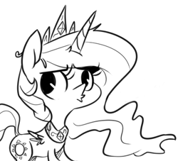 Size: 415x377 | Tagged: safe, artist:nohooves, princess celestia, alicorn, pony, monochrome, pouting, solo