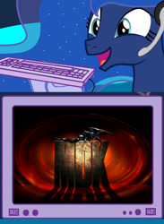 Size: 562x769 | Tagged: safe, princess luna, alicorn, pony, exploitable meme, gamer luna, keyboard, kurt hectic, mdk, meme, obligatory pony, throwback thursday, tv meme