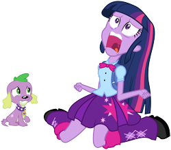 Size: 6000x5245 | Tagged: safe, artist:masem, spike, twilight sparkle, dog, equestria girls, equestria girls (movie), absurd resolution, background removed, exploitable meme, humanized, simple background, spike the dog, transparent background, twiscream, vector