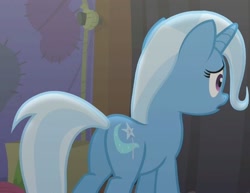 Size: 666x515 | Tagged: safe, derpibooru import, screencap, trixie, pony, no second prances, cropped, female, frown, mare, open mouth, plot, solo, wide eyes, worried