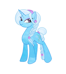 Size: 865x974 | Tagged: safe, artist:myhysteria, derpibooru import, trixie, pony, unicorn, alternate hairstyle, crystallized, female, mare, simple background, smiling, solo, transparent background