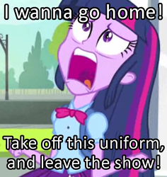 Size: 716x758 | Tagged: safe, edit, edited screencap, screencap, twilight sparkle, equestria girls, equestria girls (movie), caption, cropped, exploitable meme, image macro, meme, pink floyd, ponified trial in the comments, solo, song reference, the wall, twiscream