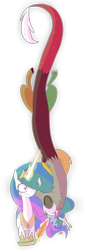 Size: 1024x3017 | Tagged: safe, artist:chandelurres, discord, princess celestia, alicorn, pony, dislestia, female, kiss on the cheek, kissing, male, shipping, straight, surprise kiss, surprised